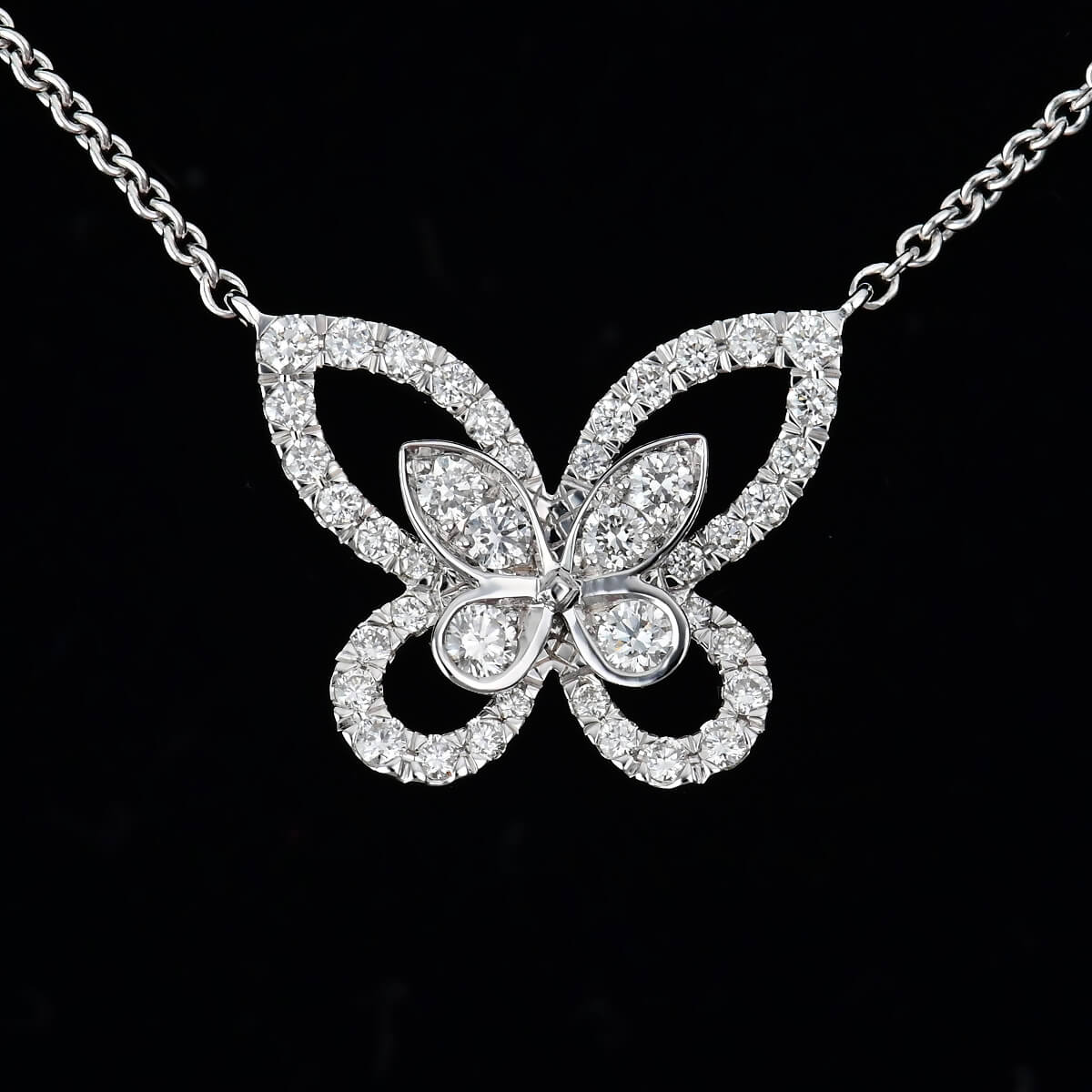 楽天市場】グラフ GRAFF バタフライ シルエット ダイヤ ネックレス