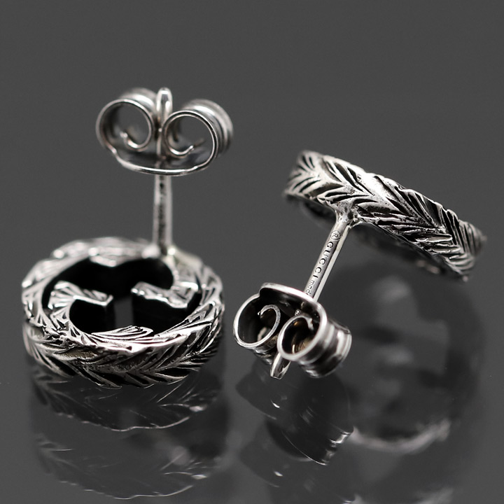 楽天市場】グッチ ピアス GUCCI スタッズピアス シルバー エングレー