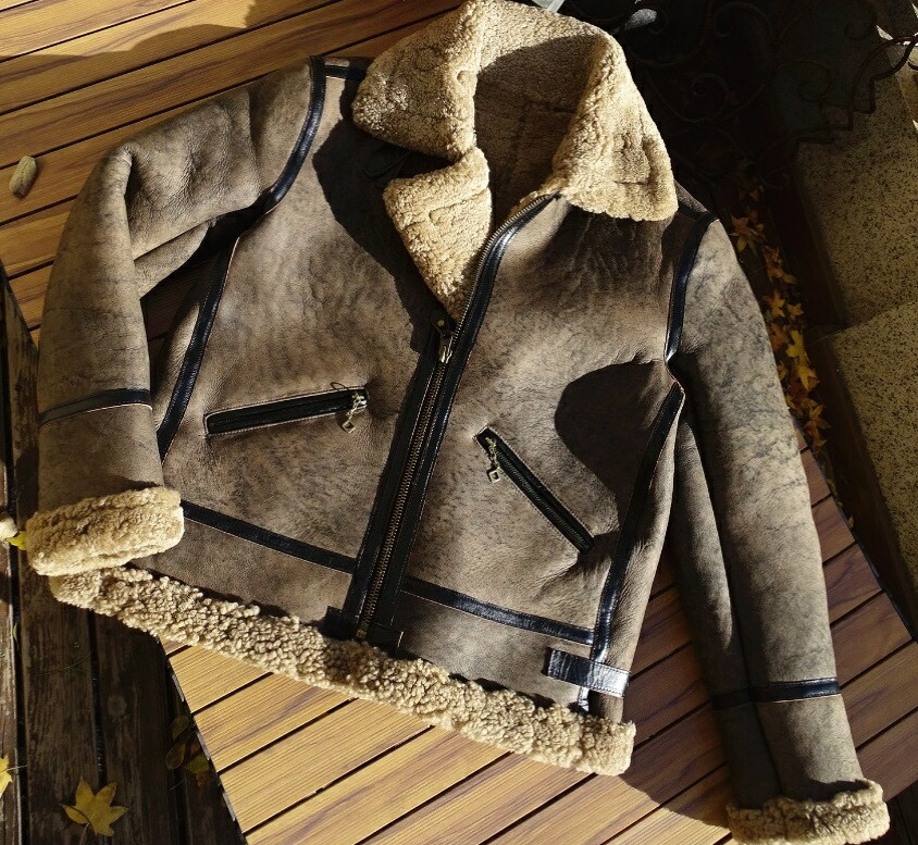 楽天市場】B-3 フライトジャケット ムートン 羊革 シープスキン 毛皮
