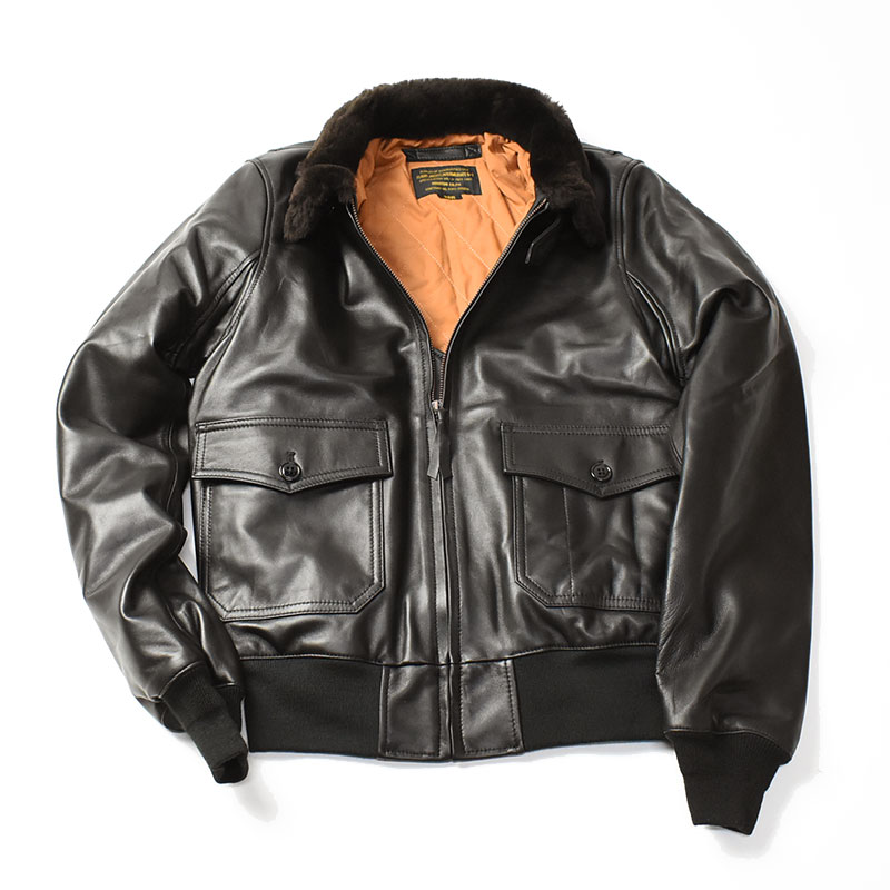 美品】G-1 レザージャケット 40R 牛革 HOUSTON系ボマージャケット 本革