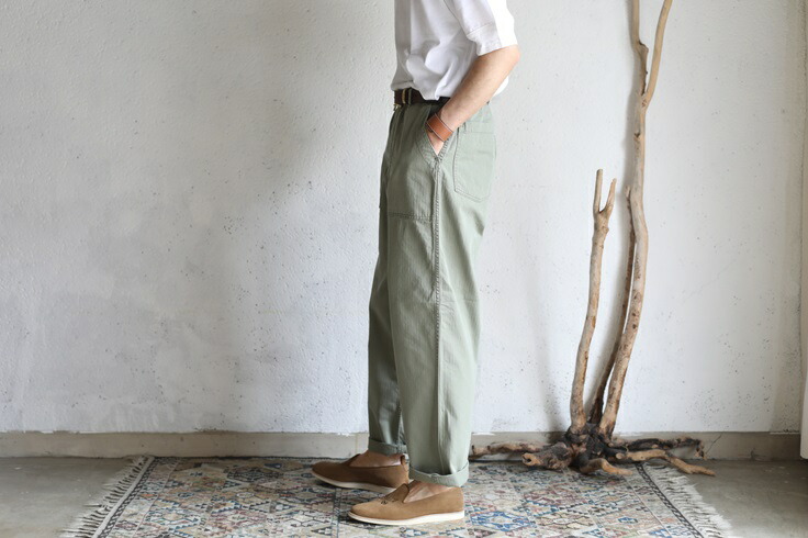 楽天市場】【orslow】HERRINGBONE SUMMER FATIGUE PANTS Button Fly
