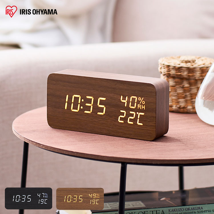 楽天市場】時計 置時計 デジタル置時計 ICW-01WH-T ICW-01WH-B