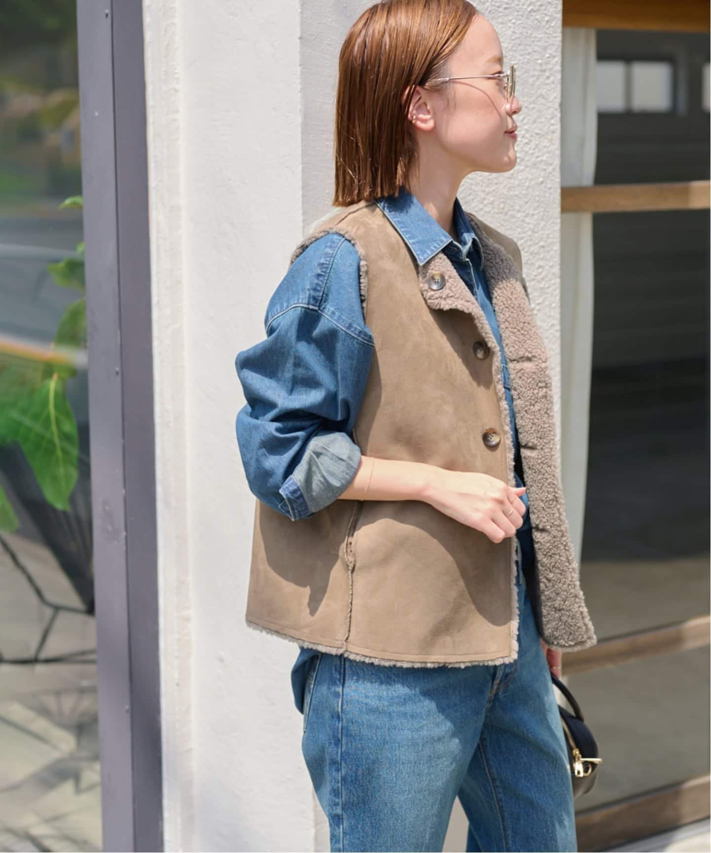 JOURNAL STANDARD relume｜リバーシブルフェイクムートンベスト