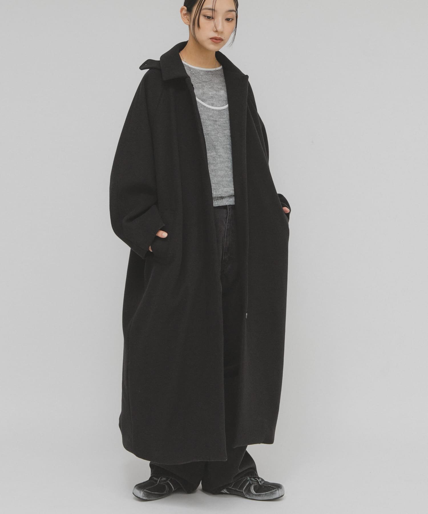 KBF｜ステンカラーコクーンロングコート | Rakuten Fashion(楽天