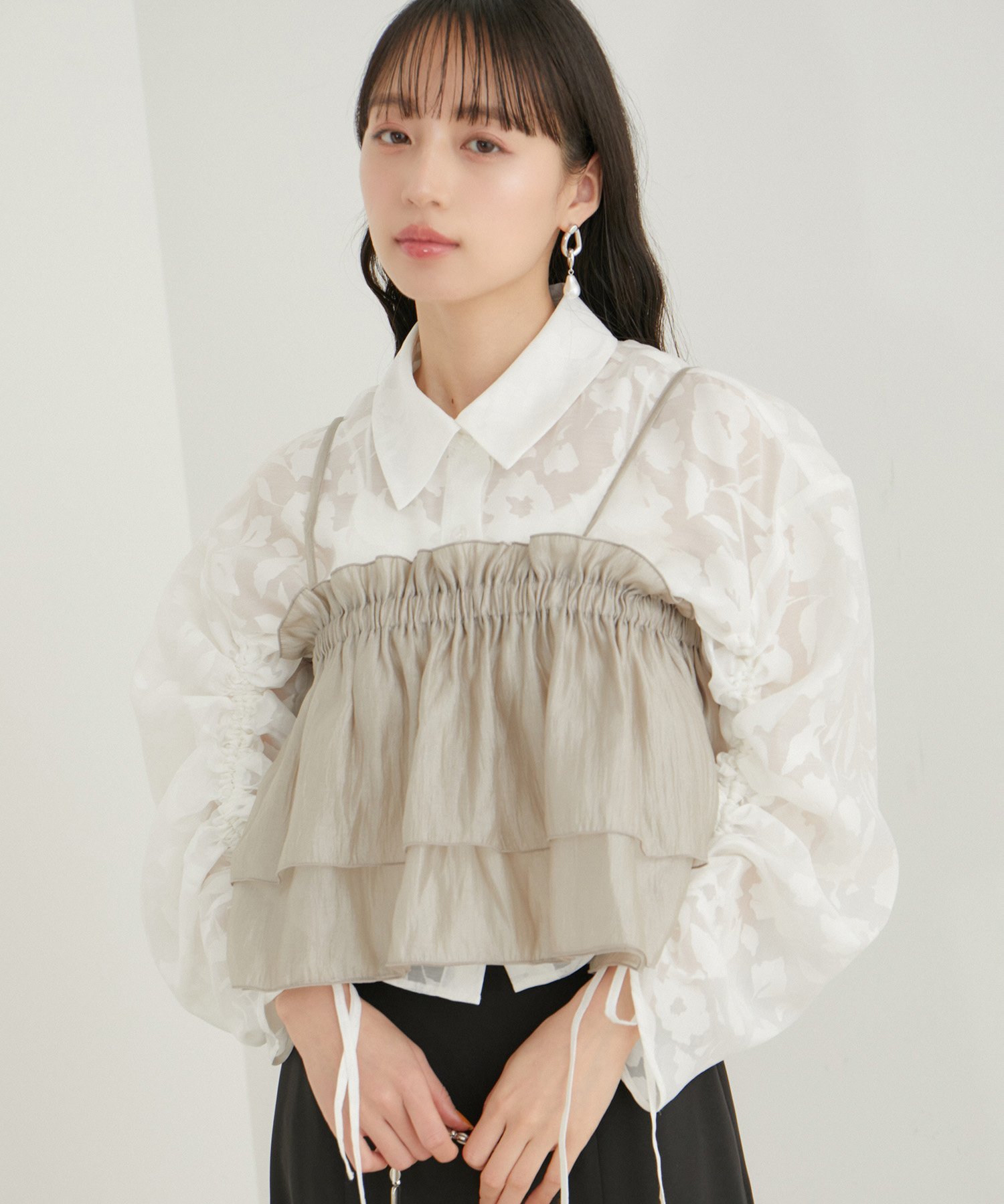 VIS｜【WEB限定】オーガンジーフリルビスチェ | Rakuten Fashion(楽天