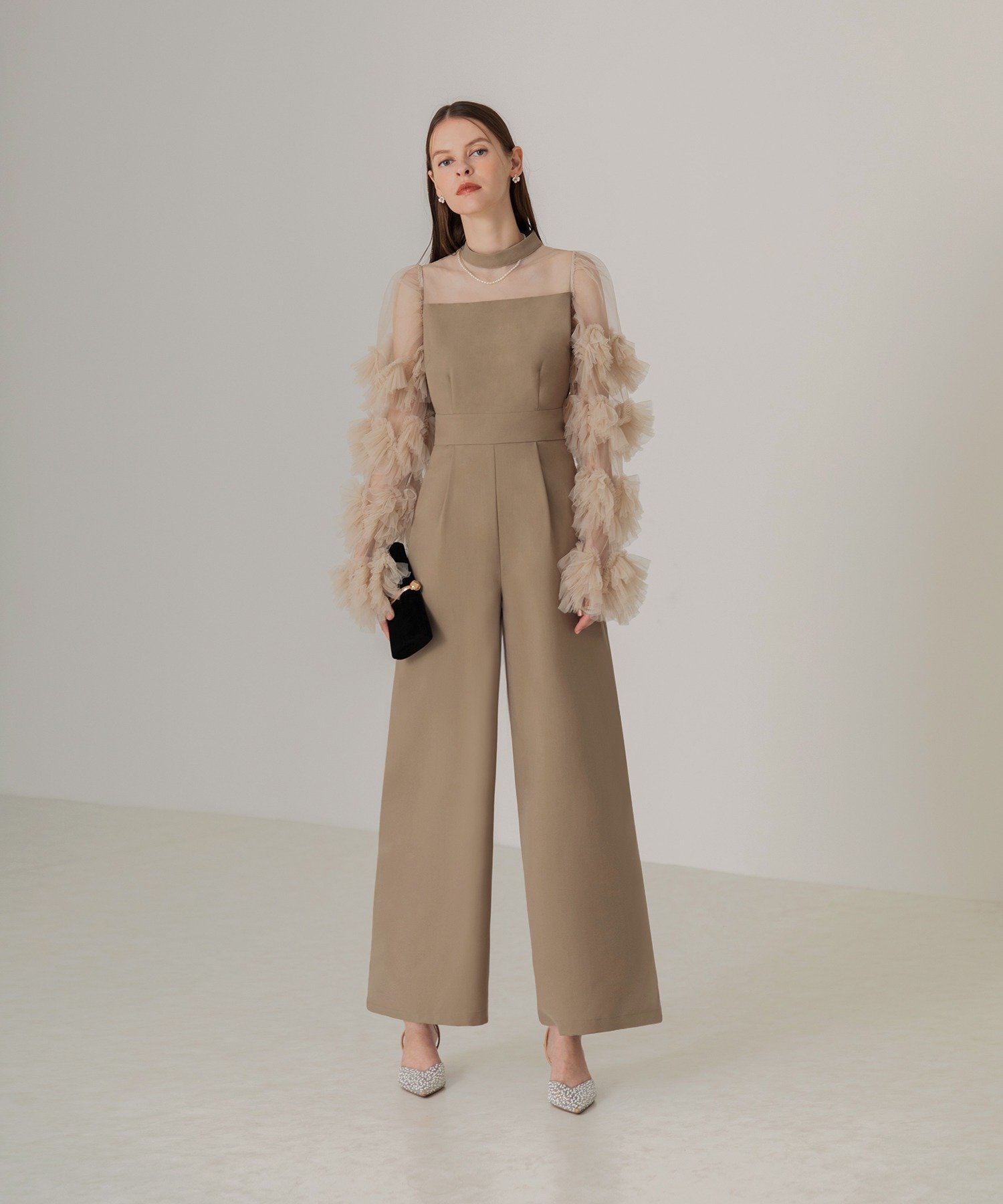 Leja｜LEJA-ボリュームチュールスリーブオールインワンパンツドレス