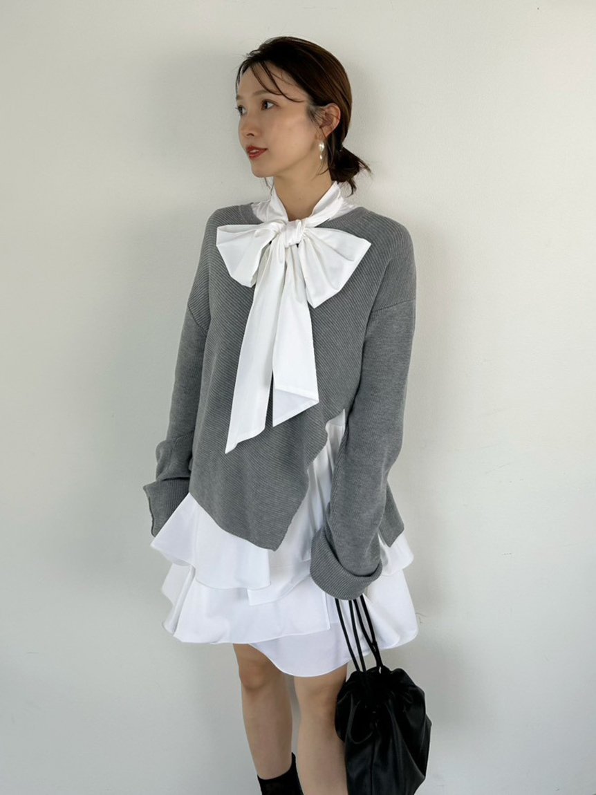 FRAY I.D｜リボンタイコンビニットチュニック | Rakuten Fashion(楽天
