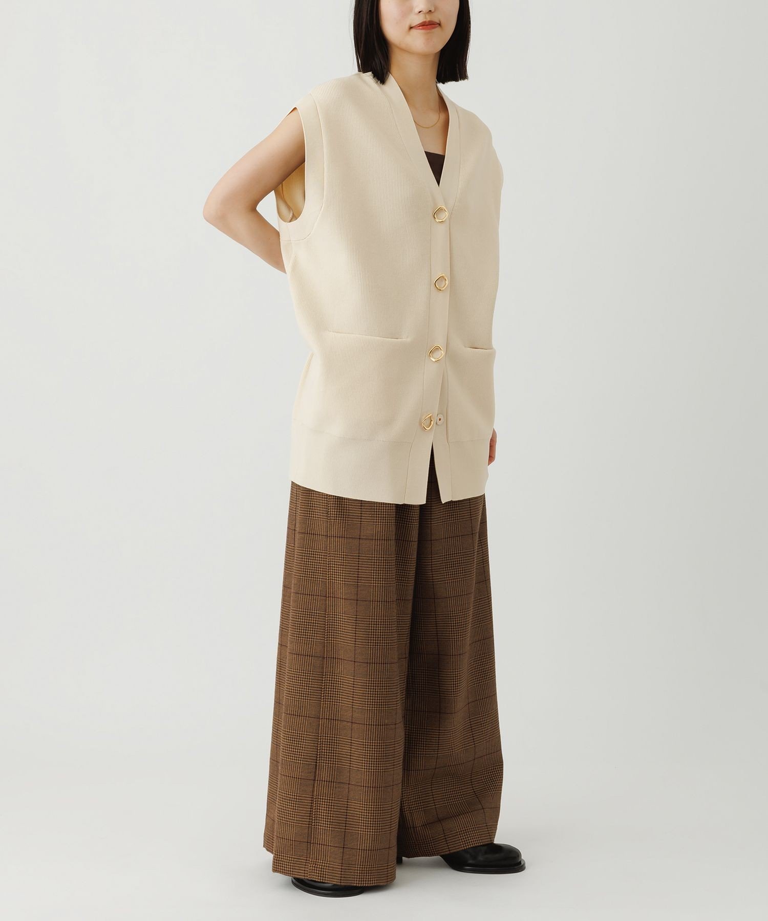 ADAM ET ROPE'｜【サステナブル】ミドルニットジレ | Rakuten Fashion