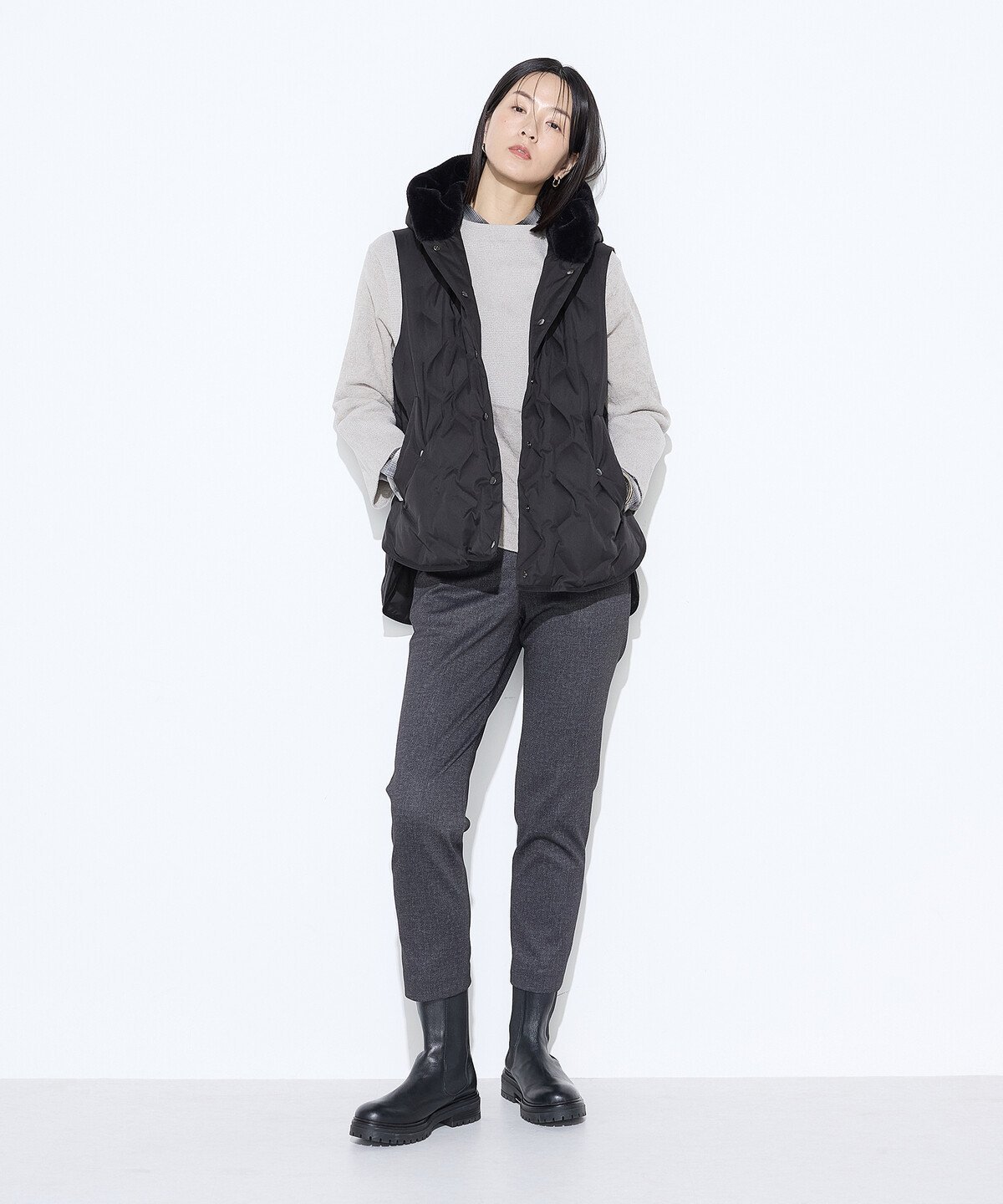 COMME CA｜フーデッド ダウンジレ | Rakuten Fashion(楽天ファッション