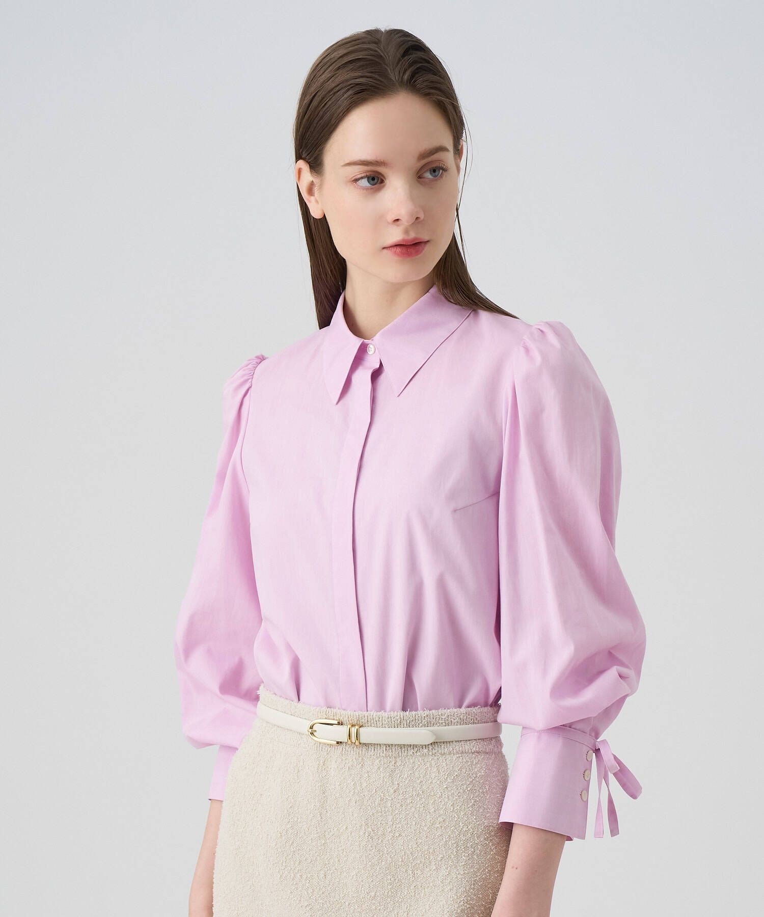 ANAYI｜コットンブロードリボンカフス ブラウス | Rakuten Fashion