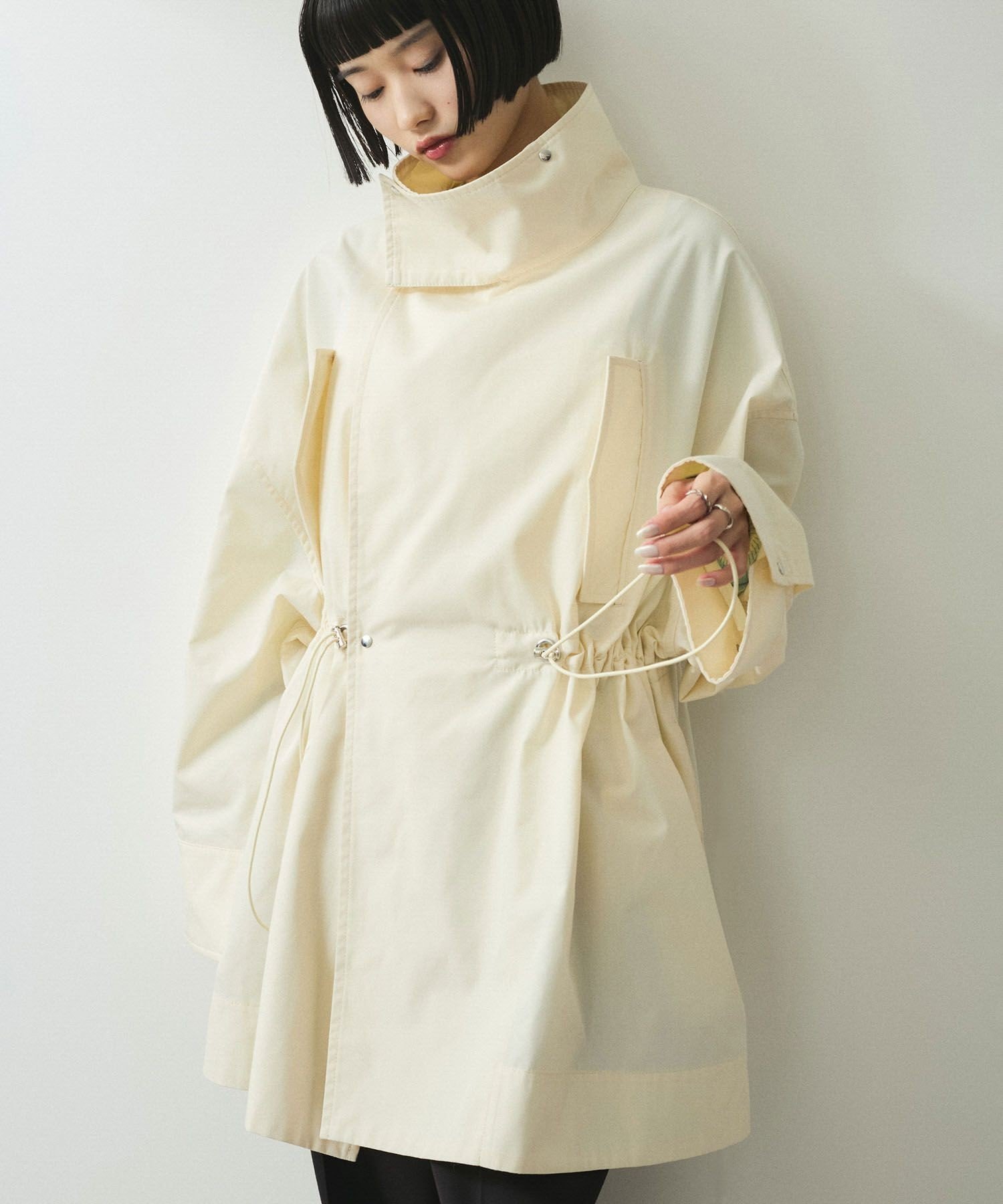 ADAM ET ROPE'｜【WEB限定】・【サステナブル】スタンドカラーハーフ