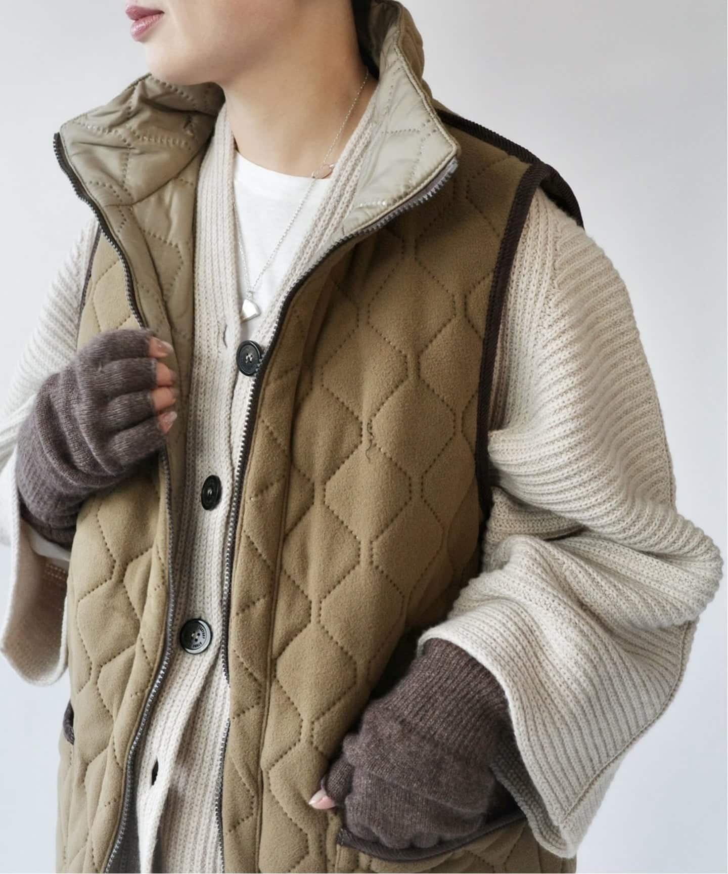 journal standard luxe｜【ARMEN 】 HIGH-NECK REVERSIBLE LONG VEST