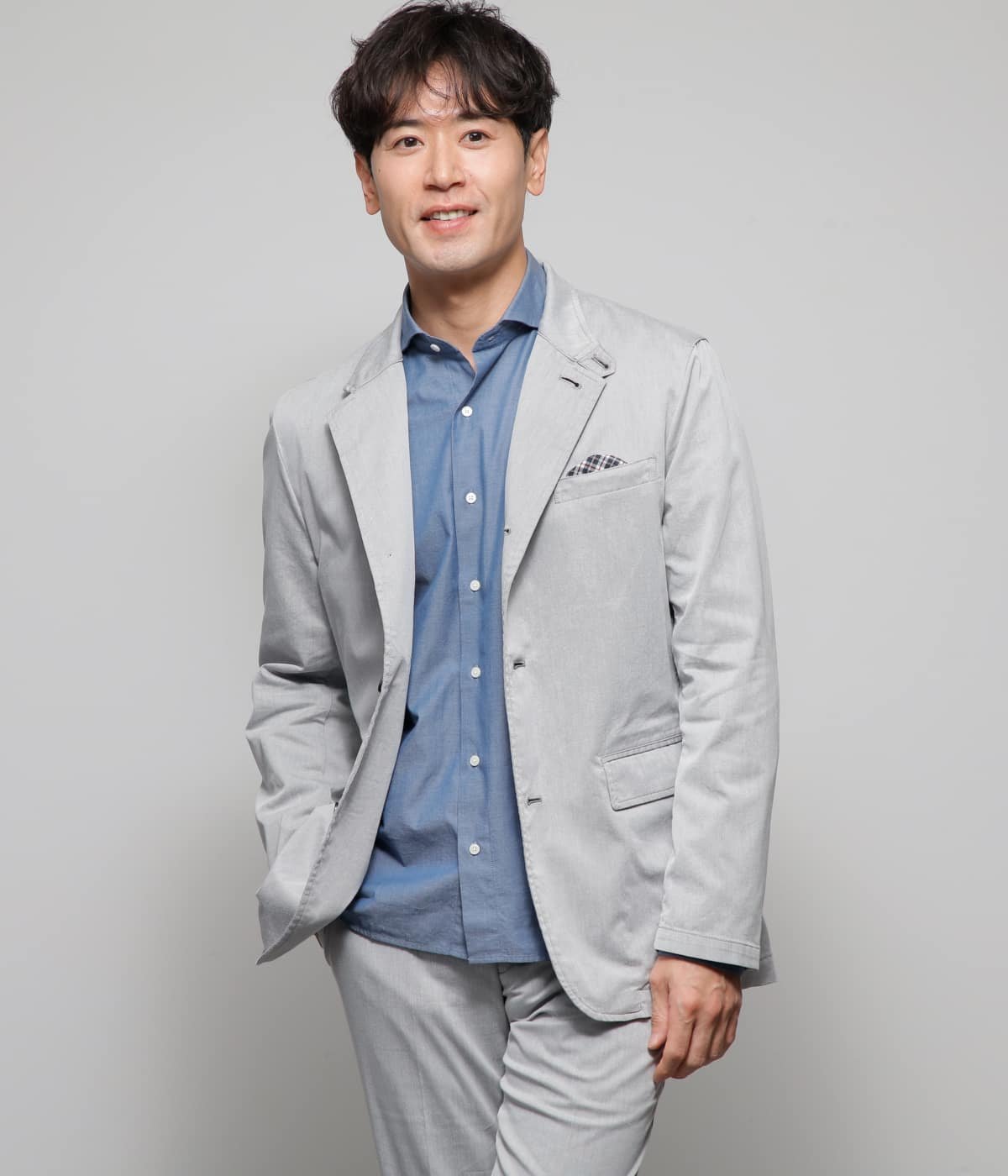 新品 NEWYORKER セットアップ ジャケット パンツ クールマックス 夏用