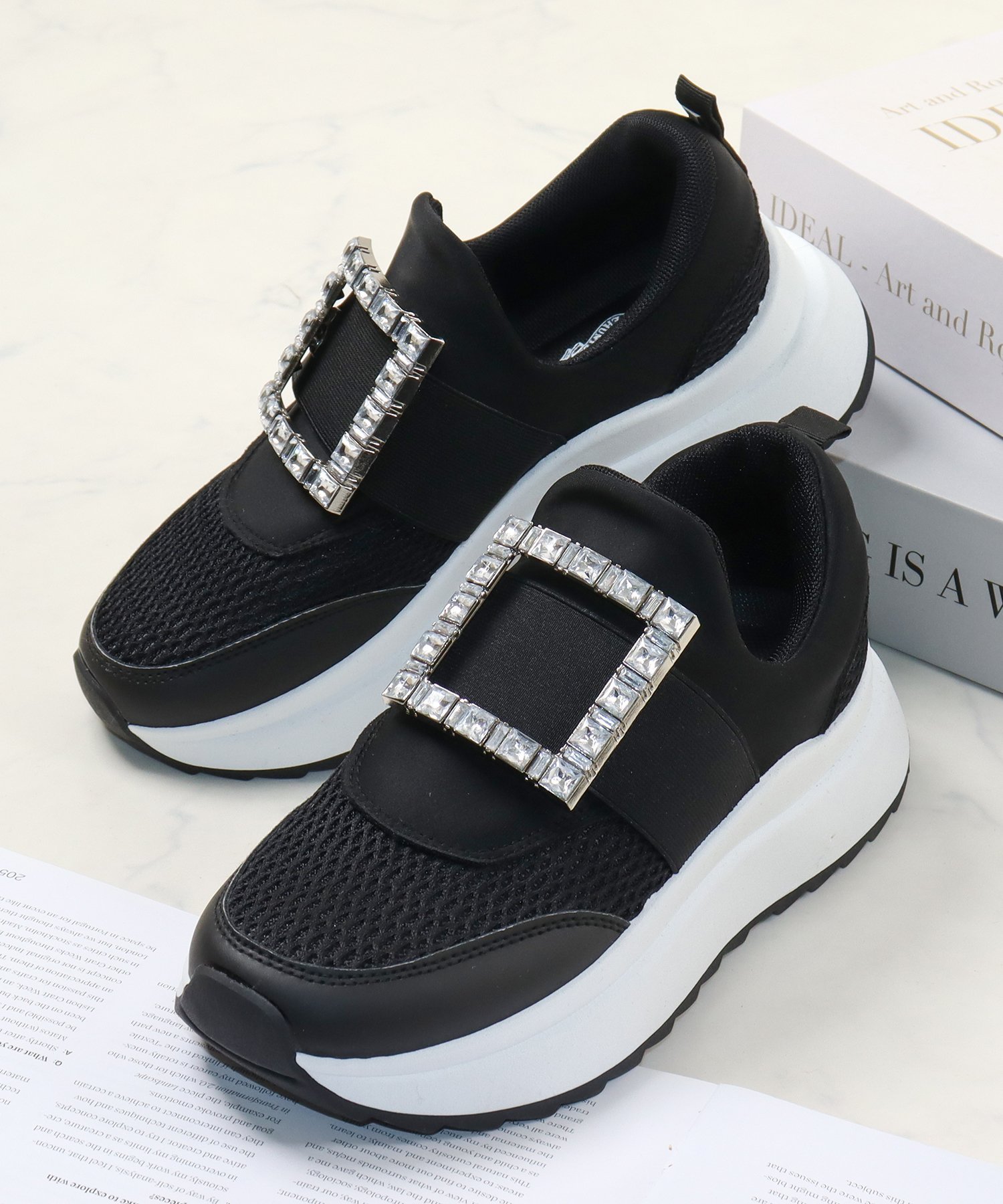 楽天市場】ビジュー スニーカー（カラーブラック）（スニーカー