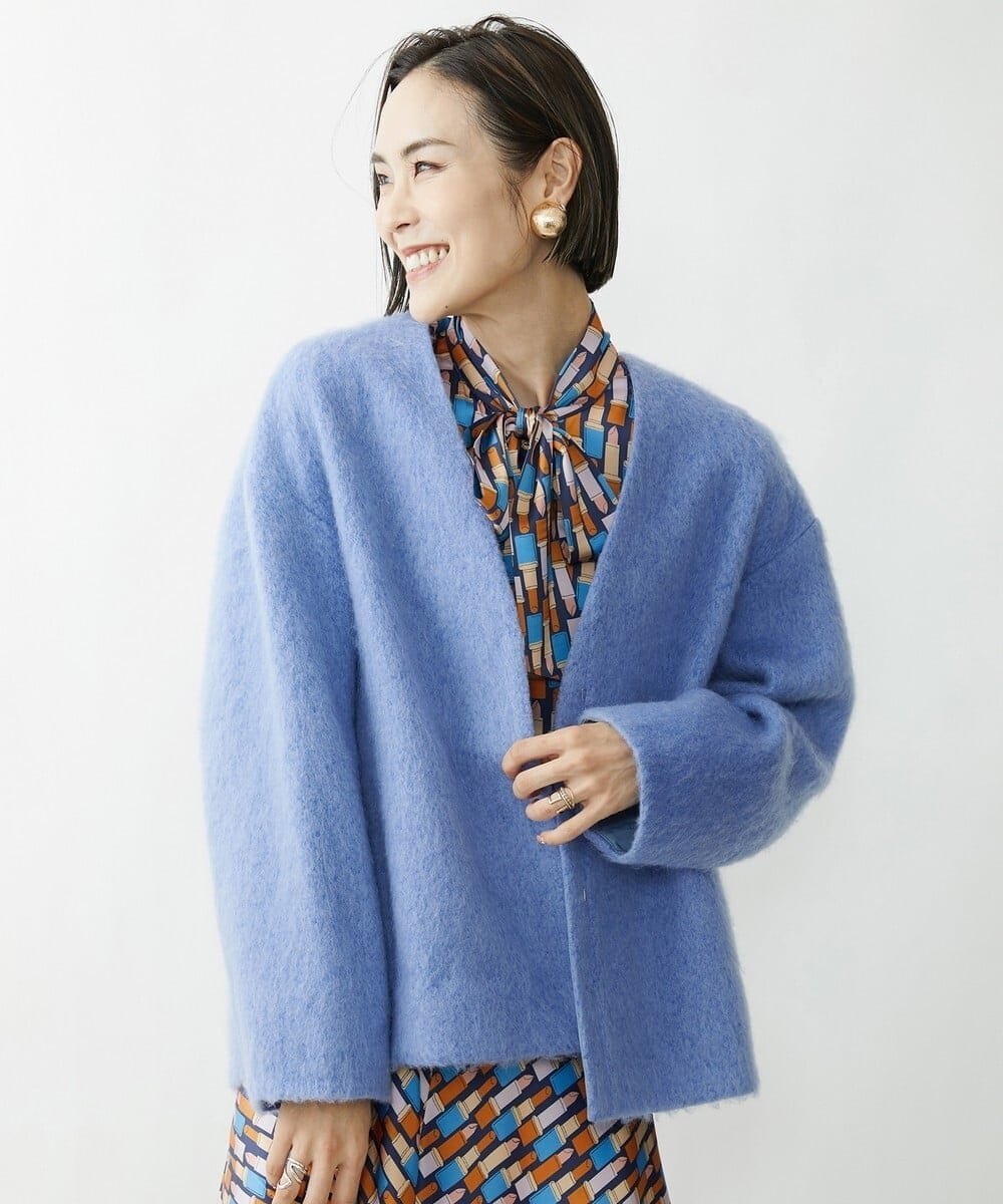 MICHEL KLEIN｜モヘアシャギーノーカラーコート | Rakuten Fashion