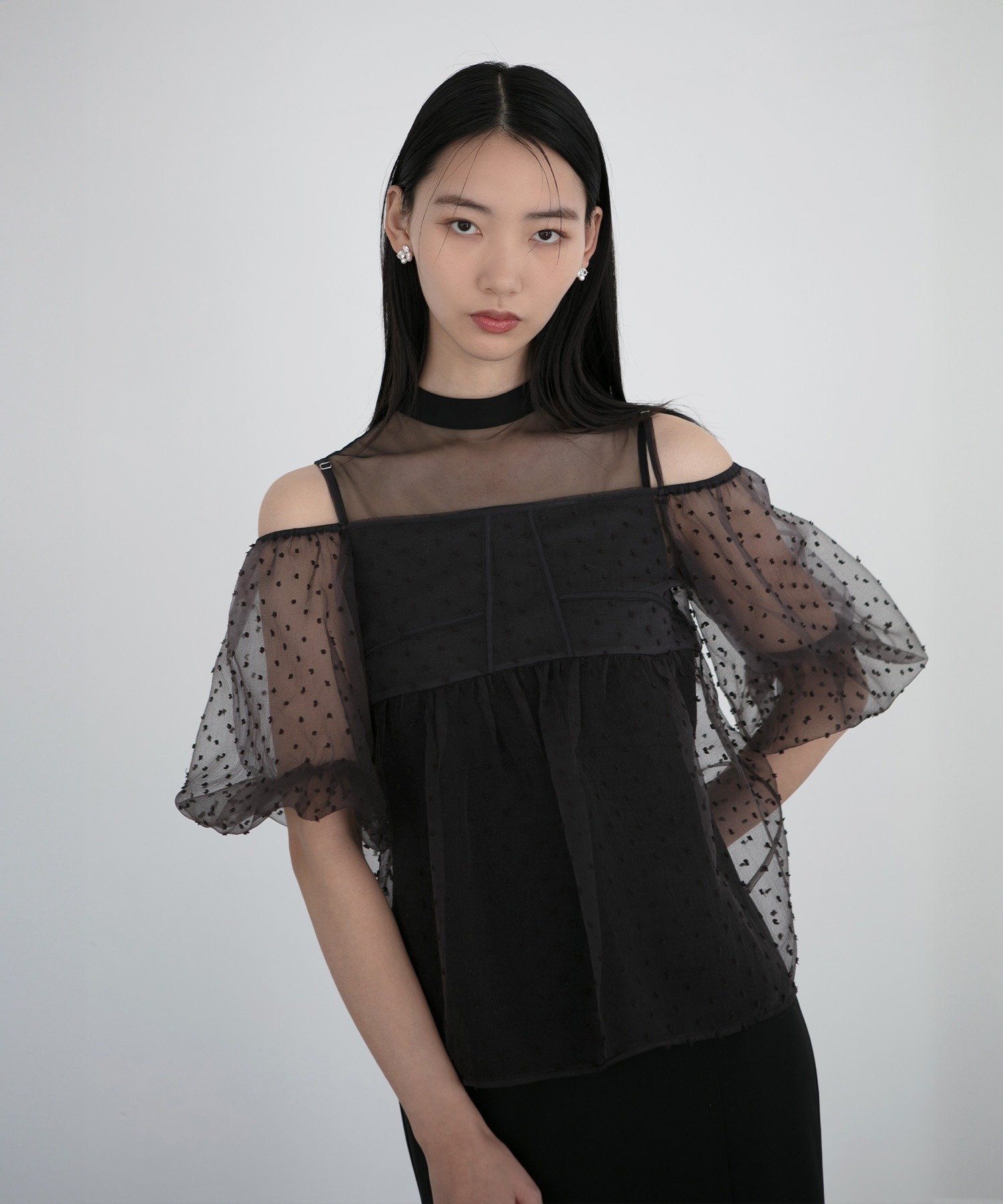 Leja｜LEJA-レースドットビスチェセットアップIラインワンピースドレス