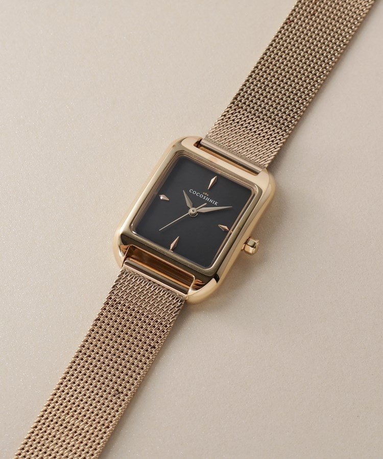 COCOSHNIK｜RGスクエアメッシュベルト ウォッチ(ブラック) | Rakuten