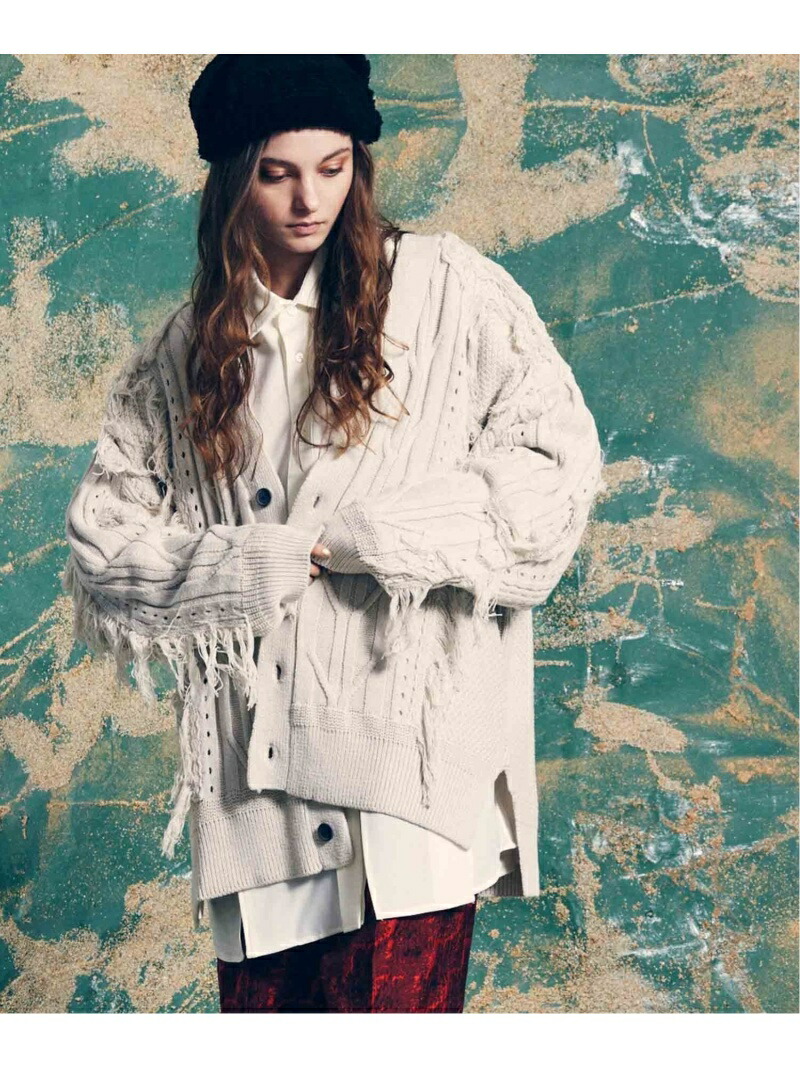 楽天市場】MAISON SPECIAL フリンジケーブルプライムオーバーVネック