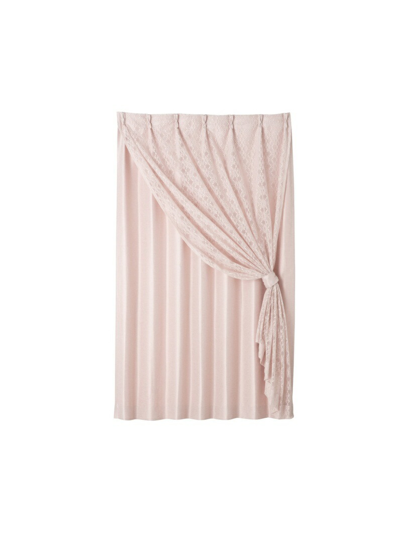 Francfranc ダブルチュール レースカーテン パープル ダブルチュール