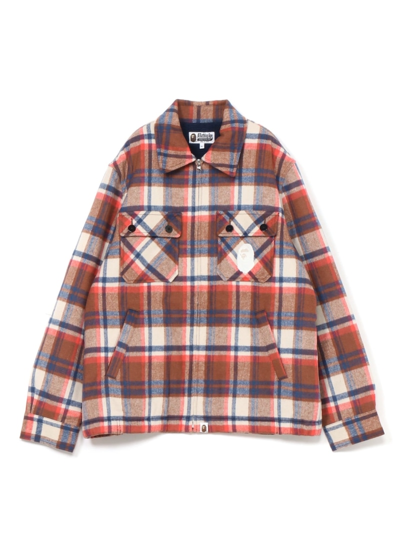 楽天市場】A BATHING APE BAPE CHECK ZIP CPO JACKET ア ベイシング