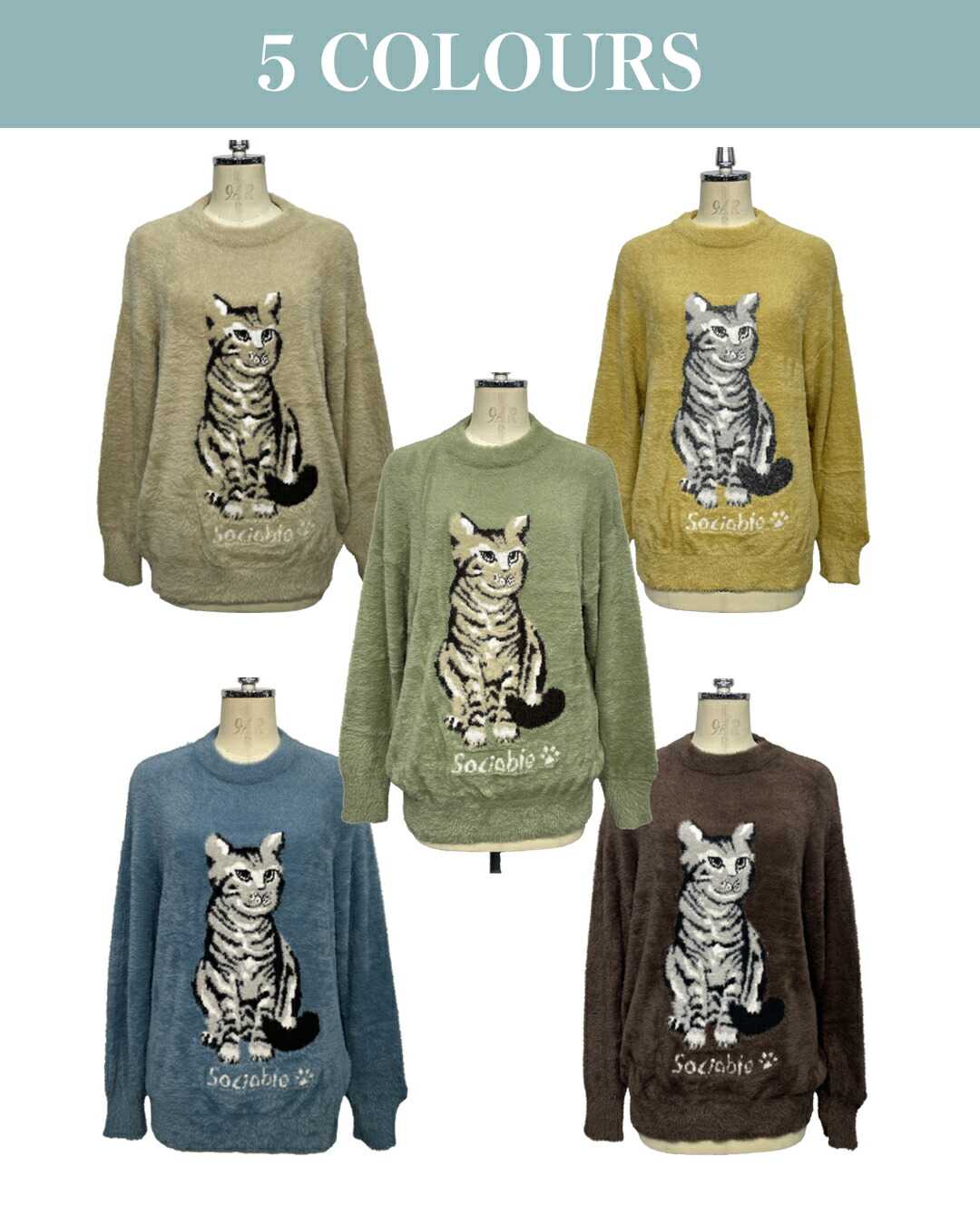 楽天市場】ニット レディース 秋冬 猫 クルーネック 長袖 フェザー