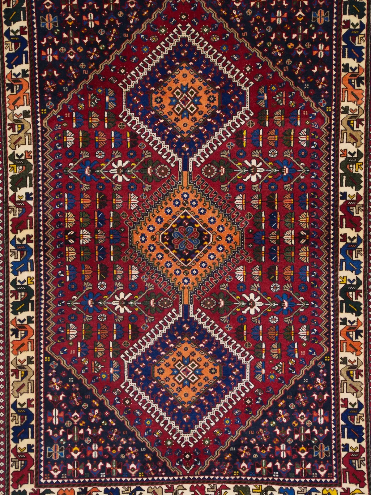 楽天市場】ペルシャ絨毯 ヤラメ トライバルラグ 約105cm x 157cm