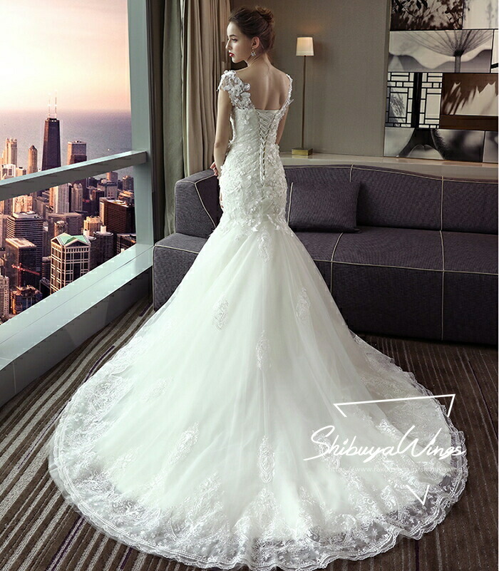 楽天市場】ブライダル ウエディングドレス マーメイドラインドレス