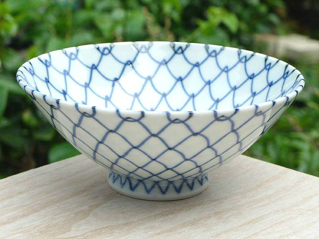 楽天市場】京焼 清水焼 青網ご飯茶碗 大 芳山 : 京焼清水焼専門店 松韻堂