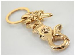 楽天市場】クロムハーツ 22金 ダガーチャーム キーリング クリップ