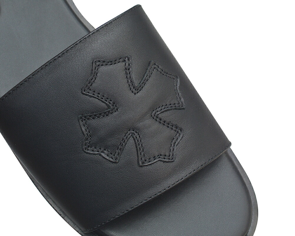 楽天市場】CHROME HEARTS LEATHER SANDALS CH SLIDE BLACK シューズ