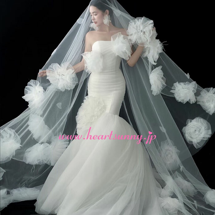 楽天市場】ウェディングベール 3m ロングマリアベール インスタ風