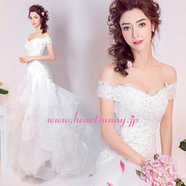 楽天市場】ウェディングドレス マーメイド☆E278☆セクシー深Vネック