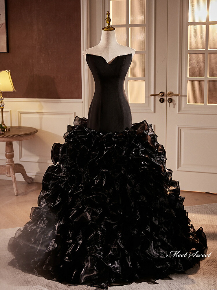 楽天市場】カラードレス パーティードレス マーメイドドレス 黒