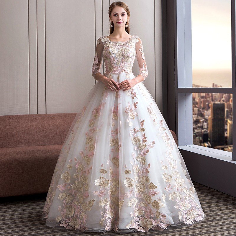 楽天市場】ウェディングドレス エンパイア 長袖 花嫁 白 オフホワイト