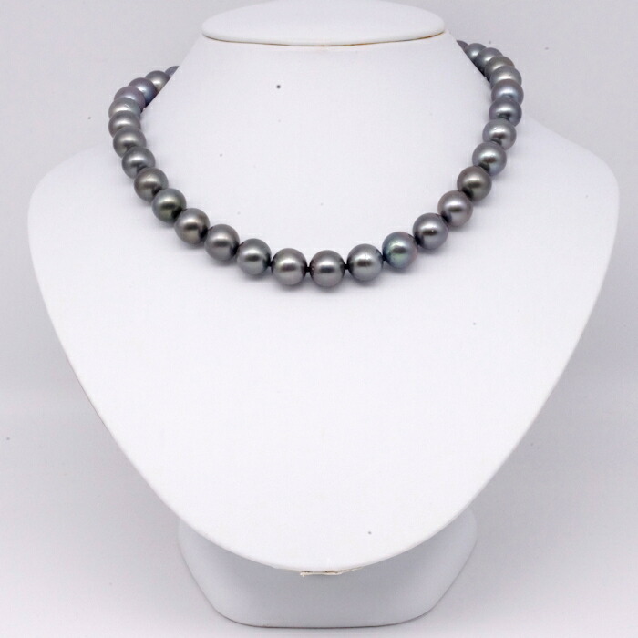 楽天市場】黒蝶 真珠 ネックレス 9～12mm グレー系 ブラック系