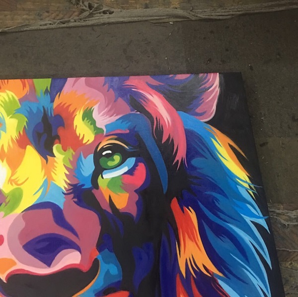 楽天市場】【楽天ランキング1位獲得】【原画】 絵画 カラフルライオン