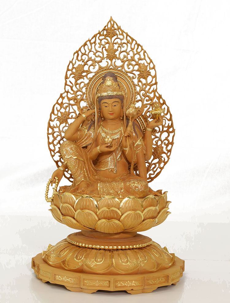 楽天市場】【総高53cm】如意輪観音 木彫 仏像一刀彫 / 素材：香榧