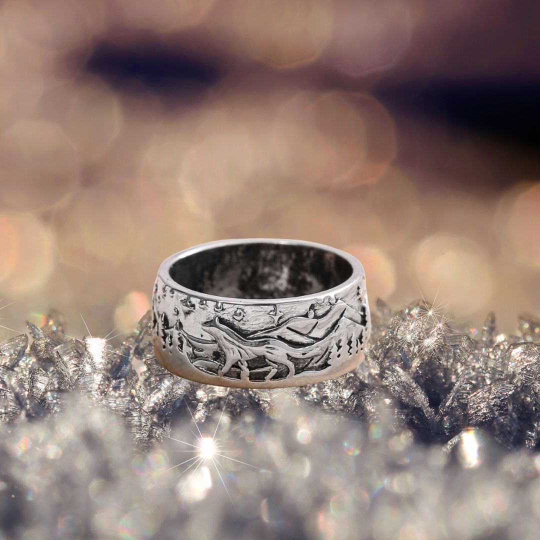楽天市場】シルバー リング 狼 指輪 幅広 シルバーリング メンズリング
