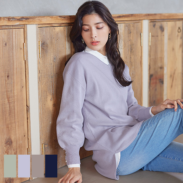 楽天市場】【楽天スーパーセール！50％OFF!!】Vネックラウンドヘム