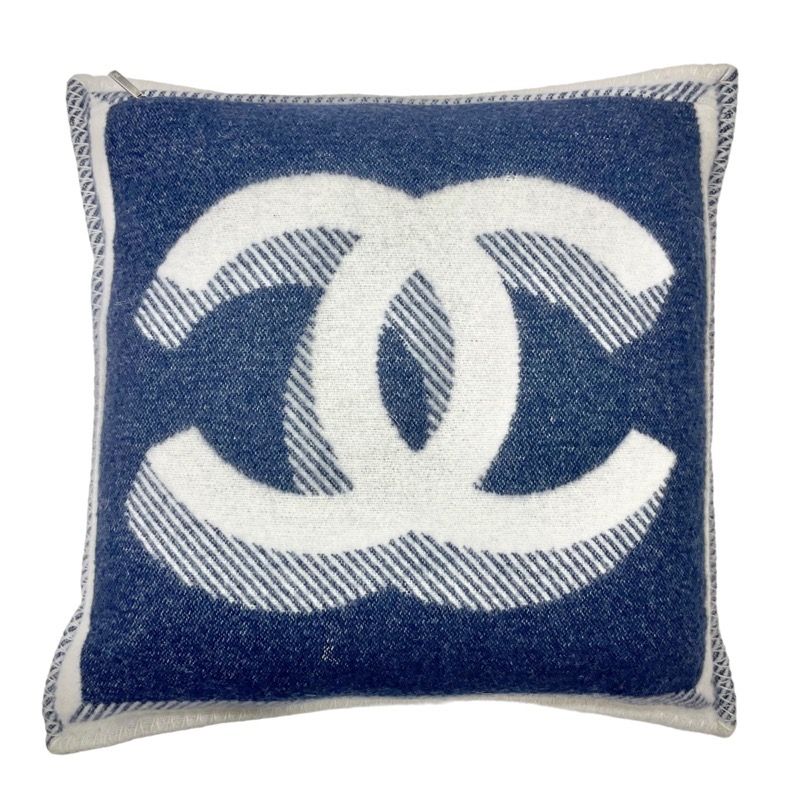 楽天市場】シャネル CHANEL ウール ネイビー ホワイト シルバー ココ