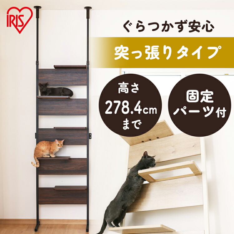 楽天市場】≪最大400円クーポン≫キャットタワー 突っ張り 木製 スリム