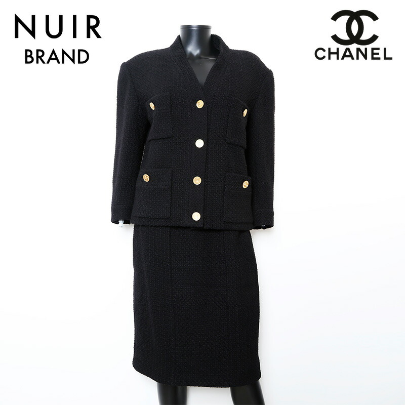 楽天市場】シャネル CHANEL Size38 シルク ココボタン スカート スーツ