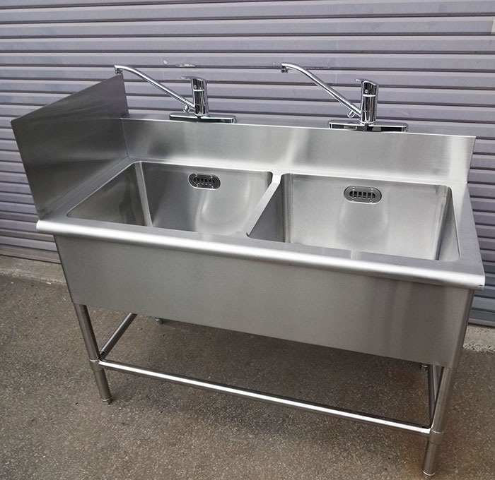 楽天市場】2槽シンク 幅1200×奥行600×高さ800mm(別途 左・後側バック