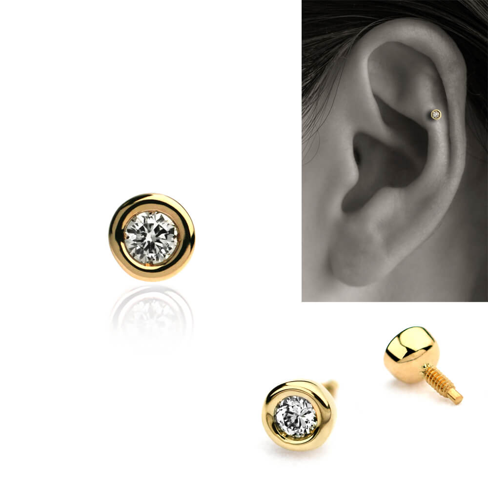 楽天市場】K10 ダイヤモンド ドット XS ボディピアス │ 16G イエロー