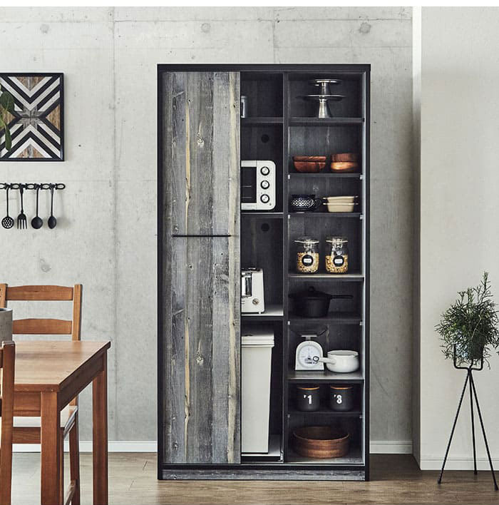 楽天市場】食器棚 完成品 キッチン 収納 スリム おしゃれ アンティーク