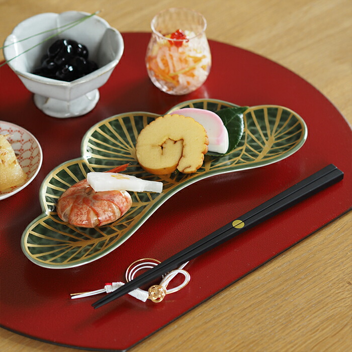 楽天市場】幸楽窯 錦 茶緑金 松葉形 前菜皿 / 有田焼 和食器 新年