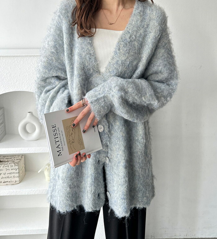 楽天市場】ブークレミックスシャギーカーディガン レディース 秋 冬 春