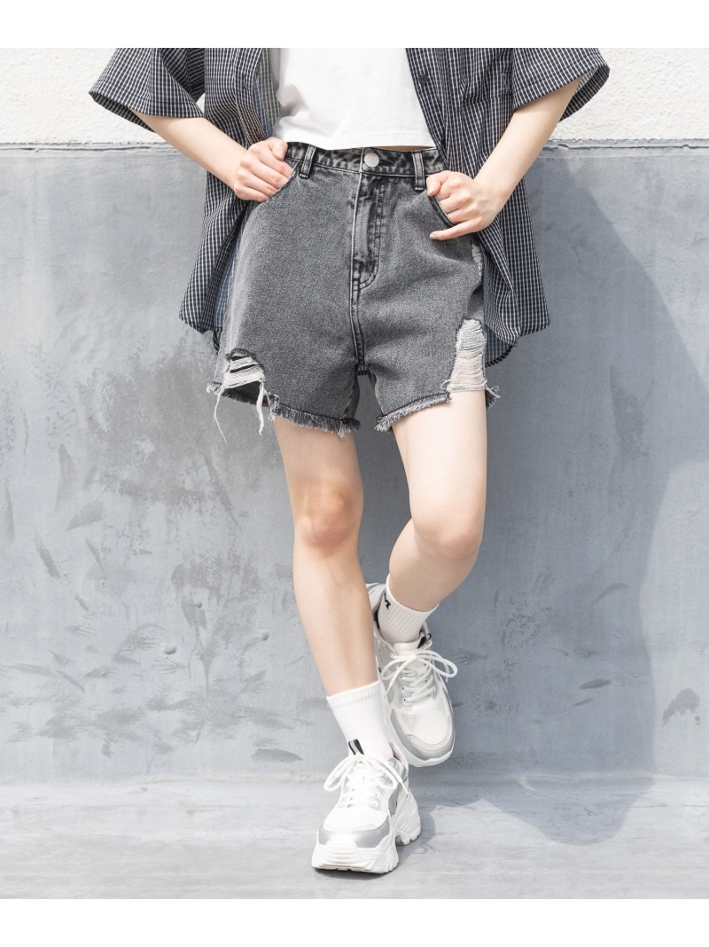 楽天市場】【SALE／50%OFF】ダメージデニムショートパンツ repipi