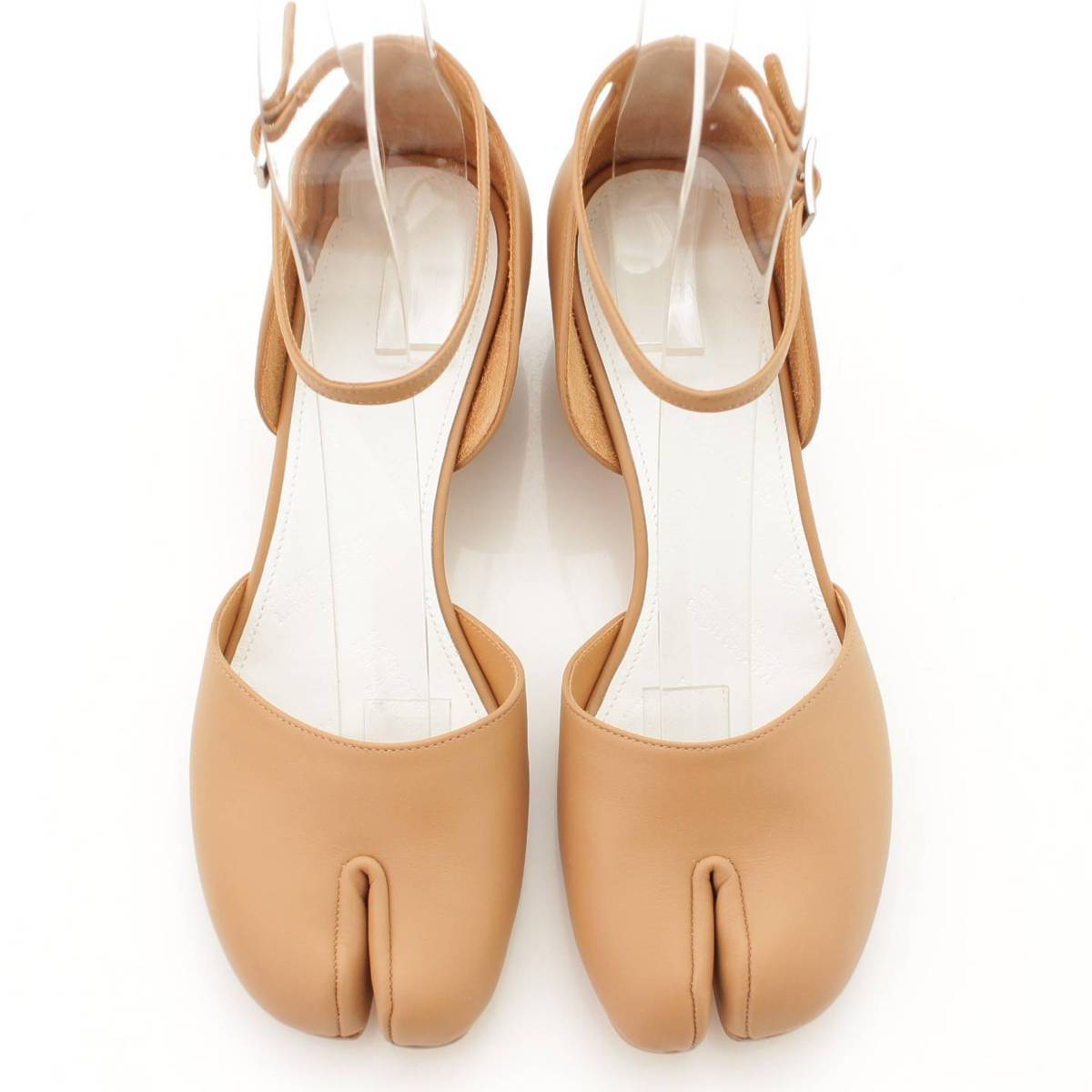 メゾンマルジェラ Tabi アンクルストラップ ヒール パンプス レザー 37