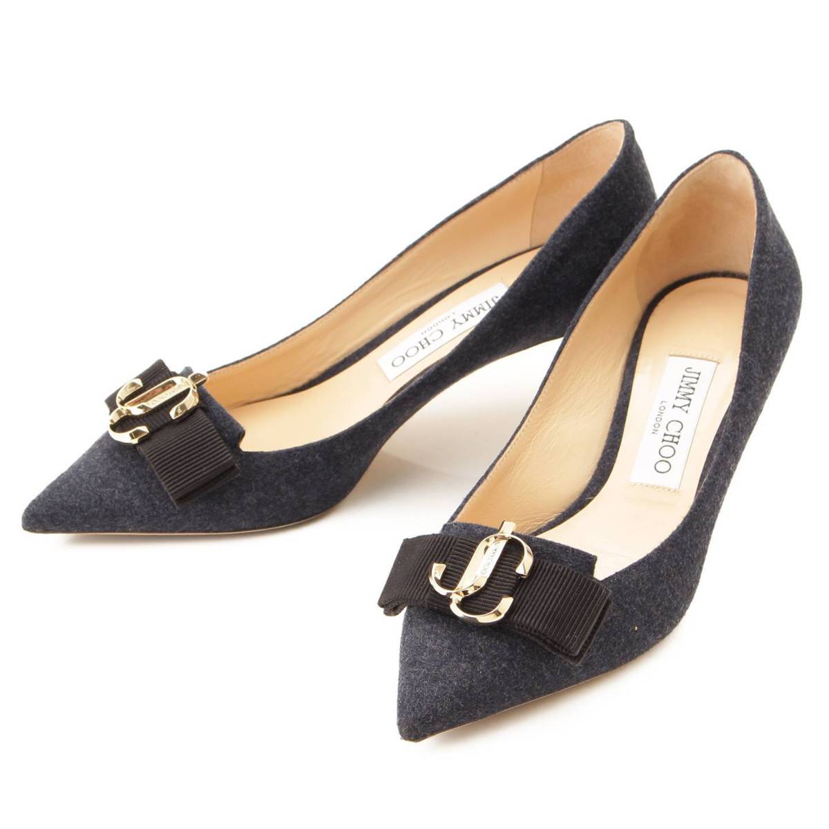 楽天市場】【ジミーチュウ】Jimmy Choo JCロゴ ウール リボン パンプス